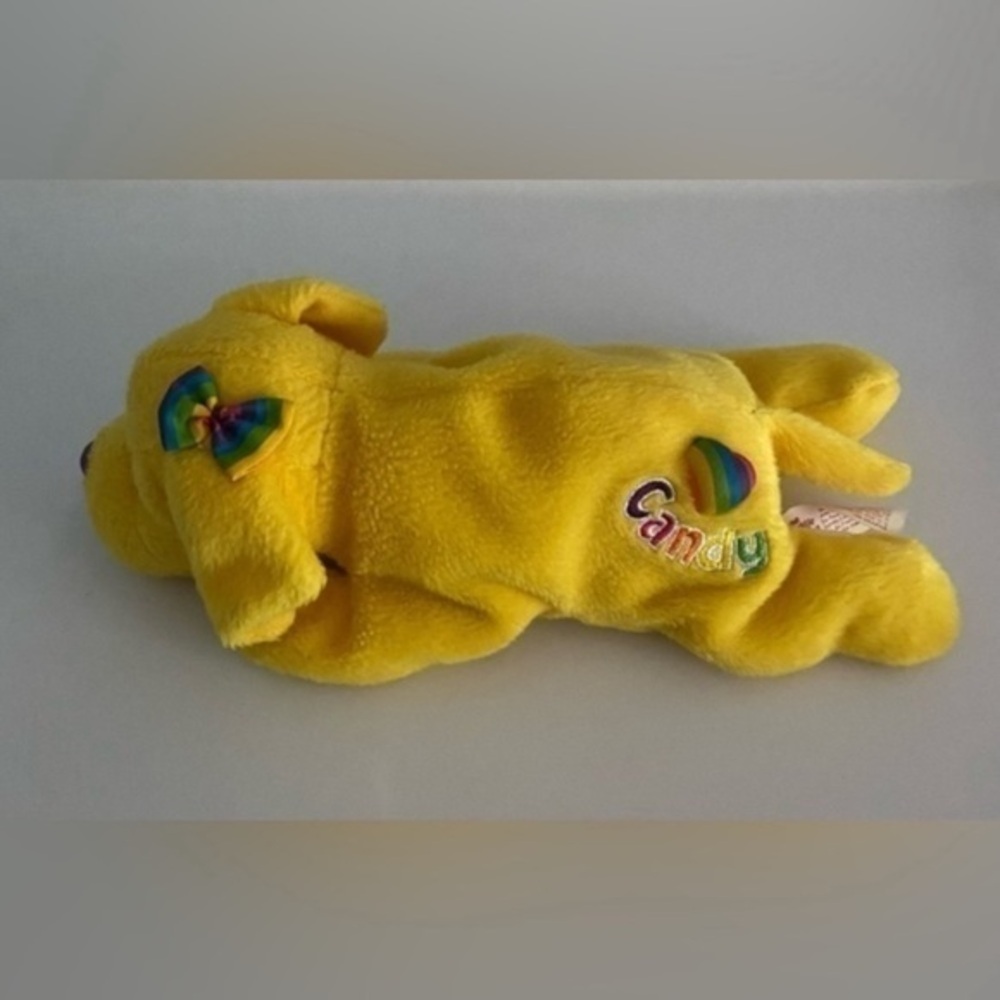 VINTAGE Lisa Frank Candy Plush Beanie Dog 1998